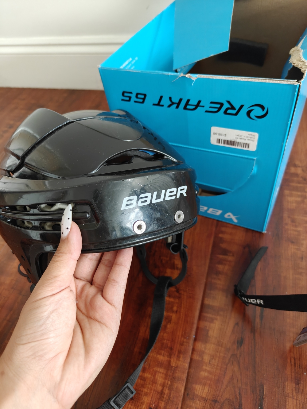 Bauer Black VR/AR Hockey Helmet Cover with Straps- Size L